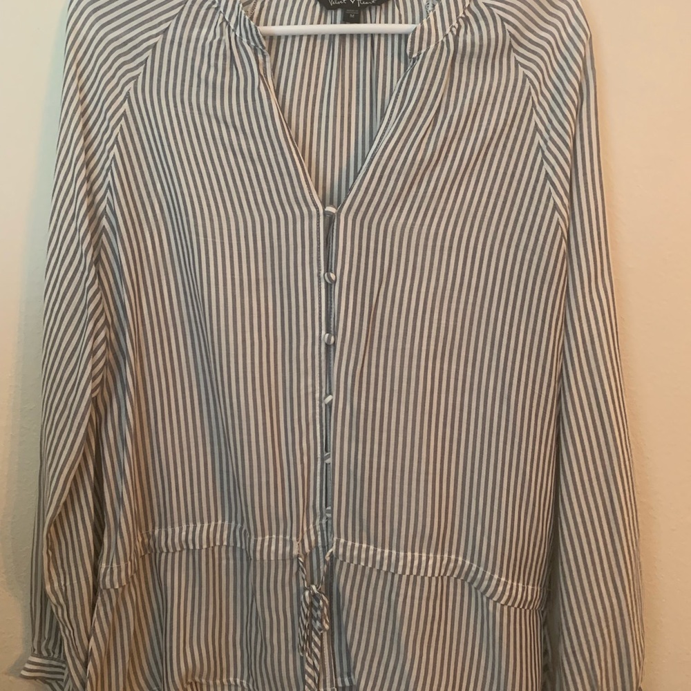 Blue & white striped top